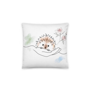Igel Kissen – Annabell vor den Rosen