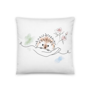 Igel Kissen – Annabell vor den Rosen