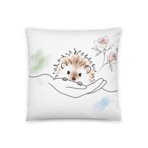 Igel Kissen – Annabell vor den Rosen