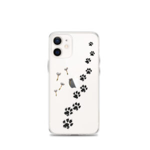 Handyhülle Hund für iPhone – Lunas Pfoten mit Pusteblume, transparent