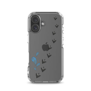Enten Handyhülle für iPhone – Duffys Tapsen mit Wassertropfen, transparent