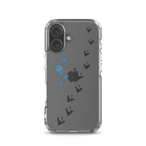 Enten Handyhülle für iPhone – Duffys Tapsen mit Wassertropfen, transparent