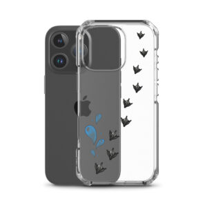 Enten Handyhülle für iPhone – Duffys Tapsen mit Wassertropfen, transparent