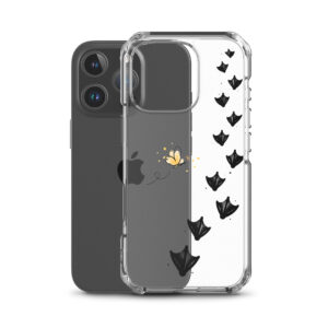 iPhone-Hülle Krickenten – Spur mit Schmetterling, transparent