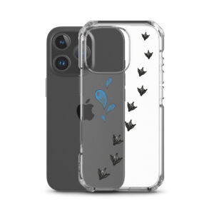 Enten Handyhülle für iPhone – Duffys Tapsen mit Wassertropfen, transparent