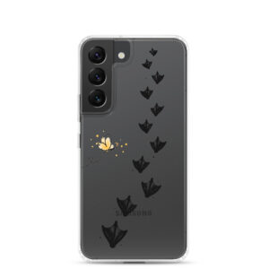 Samsung-Hülle Krickenten – Spur mit Schmetterling, transparent
