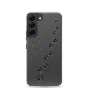 Handyhülle Hund für Samsung – Lunas Pfoten mit Pusteblume, transparent