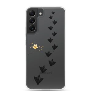 Samsung-Hülle Krickenten – Spur mit Schmetterling, transparent