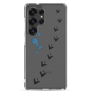 Enten Handyhülle für Samsung – Duffys Tapsen mit Wassertropfen, transparent