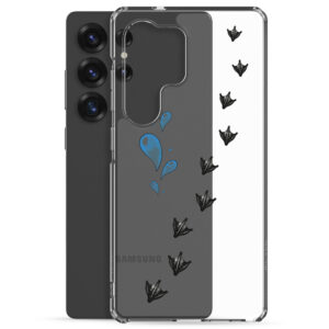 Enten Handyhülle für Samsung – Duffys Tapsen mit Wassertropfen, transparent