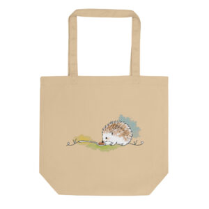 Igel Stoffbeutel – Charly mampft vom Löffel, Tote Bag aus Bio-Baumwolle