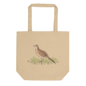 Fasan Stoffbeutel – Pauline auf dem Zaun, Tote Bag aus Bio-Baumwolle