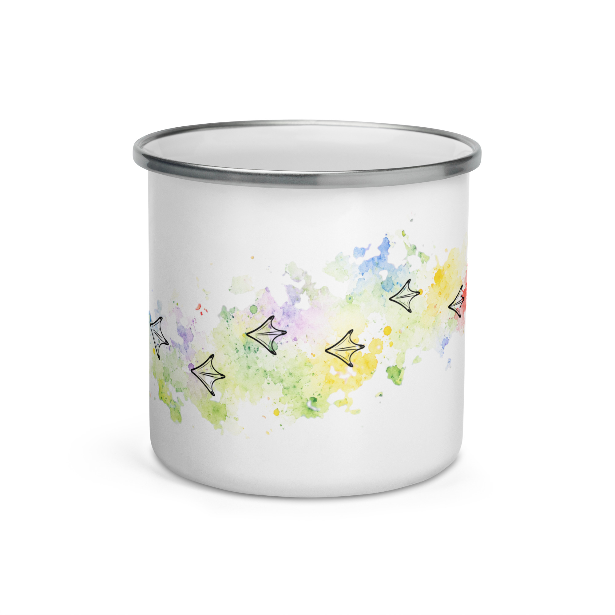 Emaille-Tasse mit Brandgans-Spur