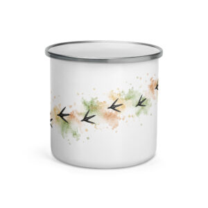 Emaille Tasse mit Fasan Spuren – Paulines Spur