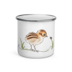 Fasan Emaille Tasse – Pauline im Gras mit Marienkäfer