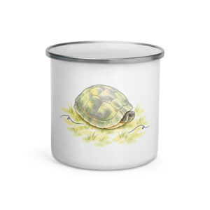 Emaille Tasse Schildkröte – Schildi im Garten