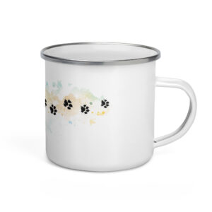 Emaille Tasse mit Hundepfoten – Luna und Jule