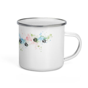 Emaille Tasse mit Igel Spuren – Annabells Tapsen