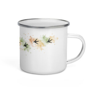 Emaille Tasse mit Fasan Spuren – Paulines Spur