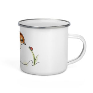 Fasan Emaille Tasse – Pauline im Gras mit Marienkäfer