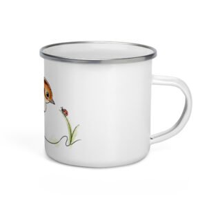 Fasan Emaille Tasse – Pauline im Gras mit Marienkäfer