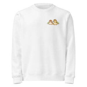 Enten Pullover – Duffy und Pauline gucken aus der Brusttasche, Bio-Baumwolle