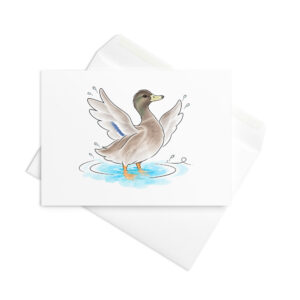 Enten Karte Duffy planscht – Klappkarte mit Umschlag und Geschichte