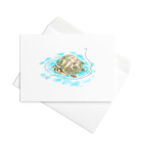 Schildkröten Karte Schildi im Pool – Klappkarte mit Umschlag und Geschichte