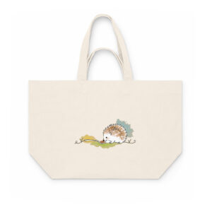 Igel Stoffbeutel – Charly mampft vom Löffel, Tote Bag aus recycelter Baumwolle