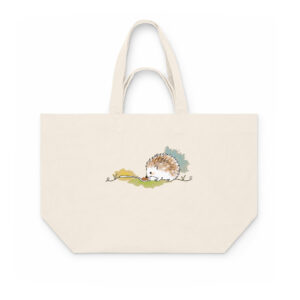 Igel Stoffbeutel – Charly mampft vom Löffel, Tote Bag aus recycelter Baumwolle
