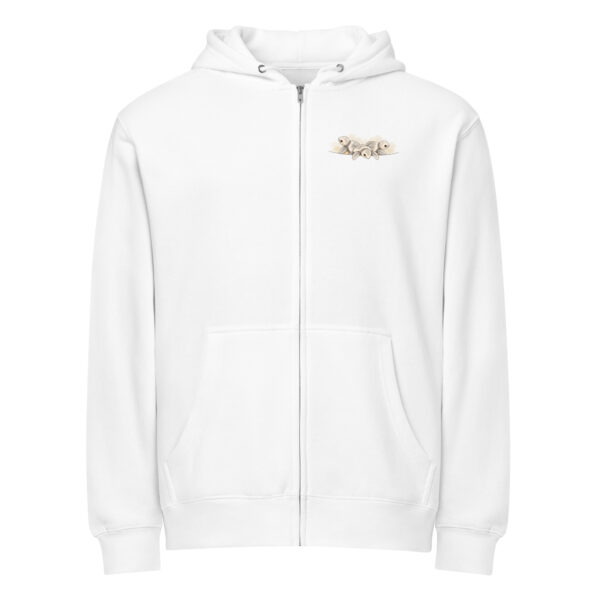 Schildkröten Zip-Hoodie mit drei frisch geschlüpften Meeresschildkröten in der Brusttasche