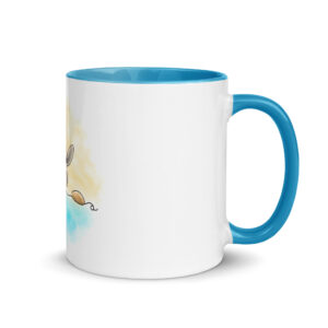 Schildkröte Tasse – Tortuguito am Strand, Keramiktasse mit Meeresschildkröte