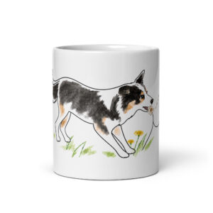 Hunde Tasse Border Collie Luna mit Pusteblume – Keramiktasse