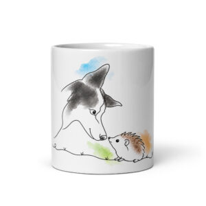 Igel Tasse Jule und Annabell – Keramiktasse mit Hund und Igel