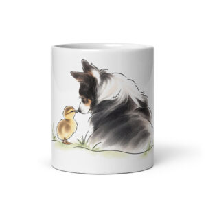 Enten Tasse – Duffy und Luna Nase an Nase, Keramiktasse mit Ente und Hund