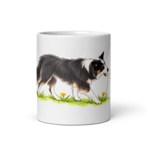 Hunde Tasse Border Collie Luna mit Pusteblume – Keramiktasse