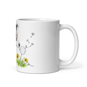 Hunde Tasse Border Collie Luna mit Pusteblume – Keramiktasse