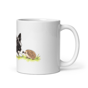 Igel Tasse Julchen und Annabell – Keramiktasse mit Hund und Igel
