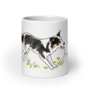 Hunde Tasse Border Collie Luna mit Pusteblume – Keramiktasse
