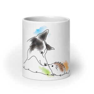 Igel Tasse Jule und Annabell – Keramiktasse mit Hund und Igel