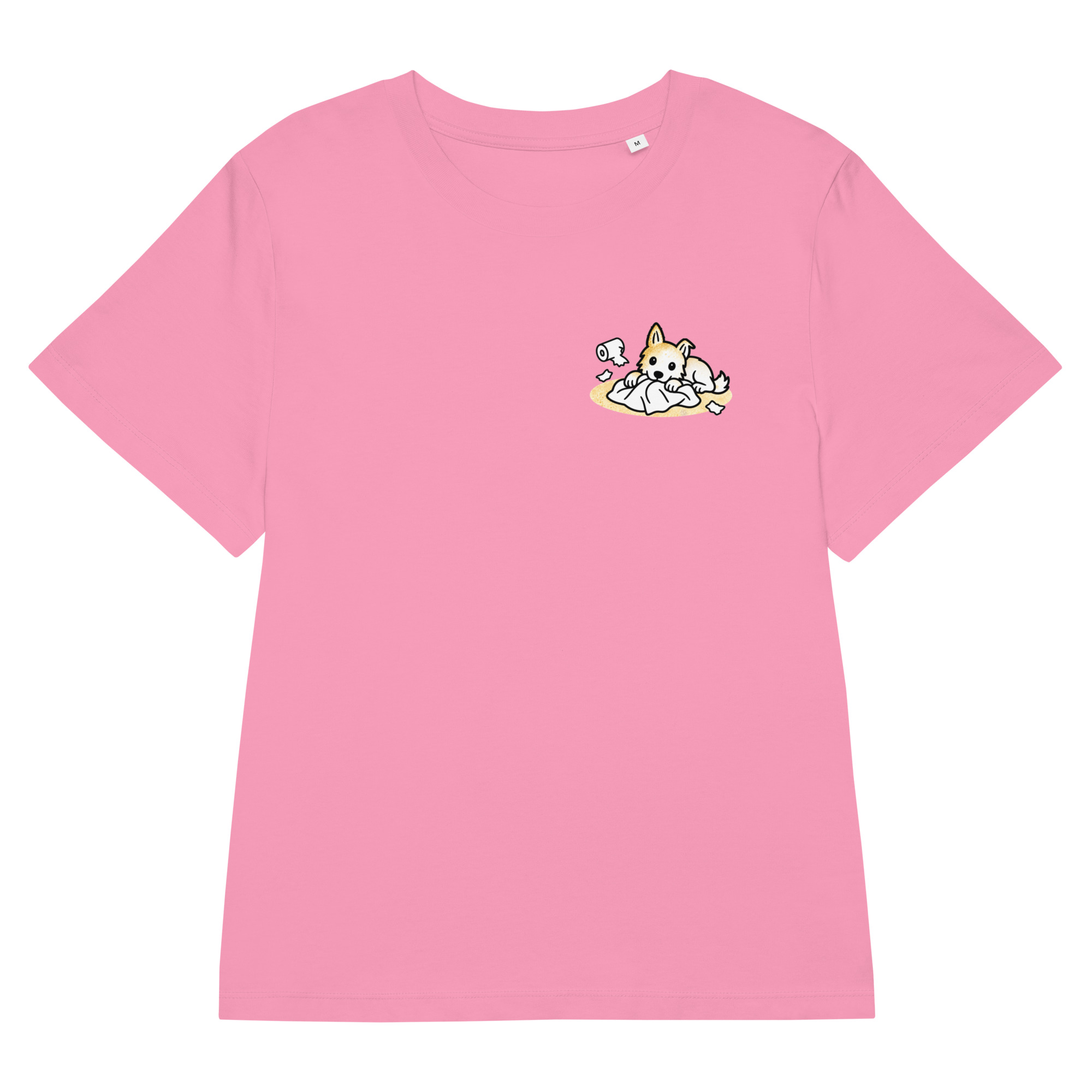womens-organic-ribbed-neck-stella-muser-t-shirt-bubble-pink-front-6adf95d9e00ca.jpg Partnerlook Mama Tochter – Hunde T-Shirt Damen, Lunas Papierschlacht, Bio-Baumwolle