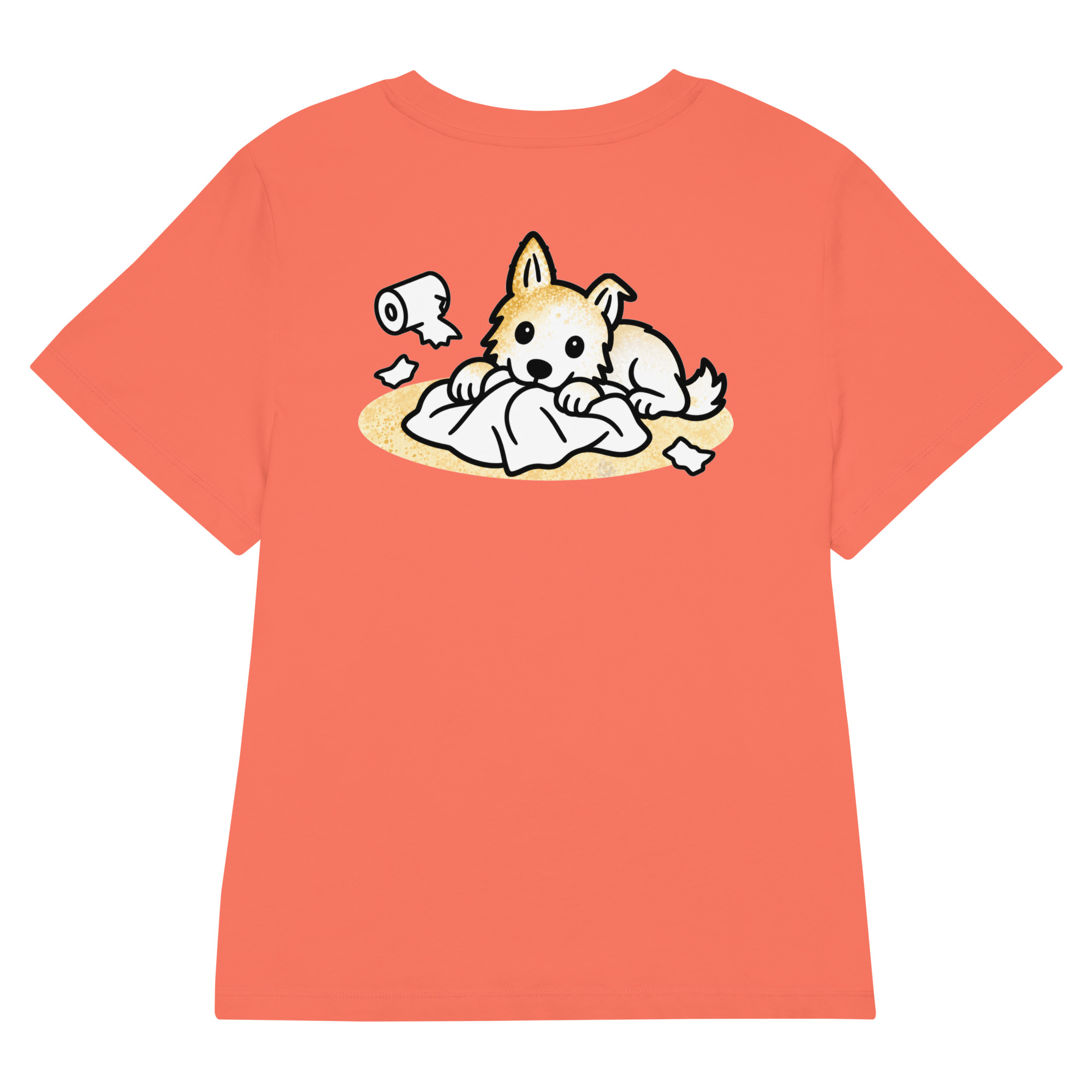womens-organic-ribbed-neck-stella-muser-t-shirt-fiesta-back-6adf95d9dfa0b.jpg Partnerlook Mama Tochter – Hunde T-Shirt Damen, Lunas Papierschlacht, Bio-Baumwolle