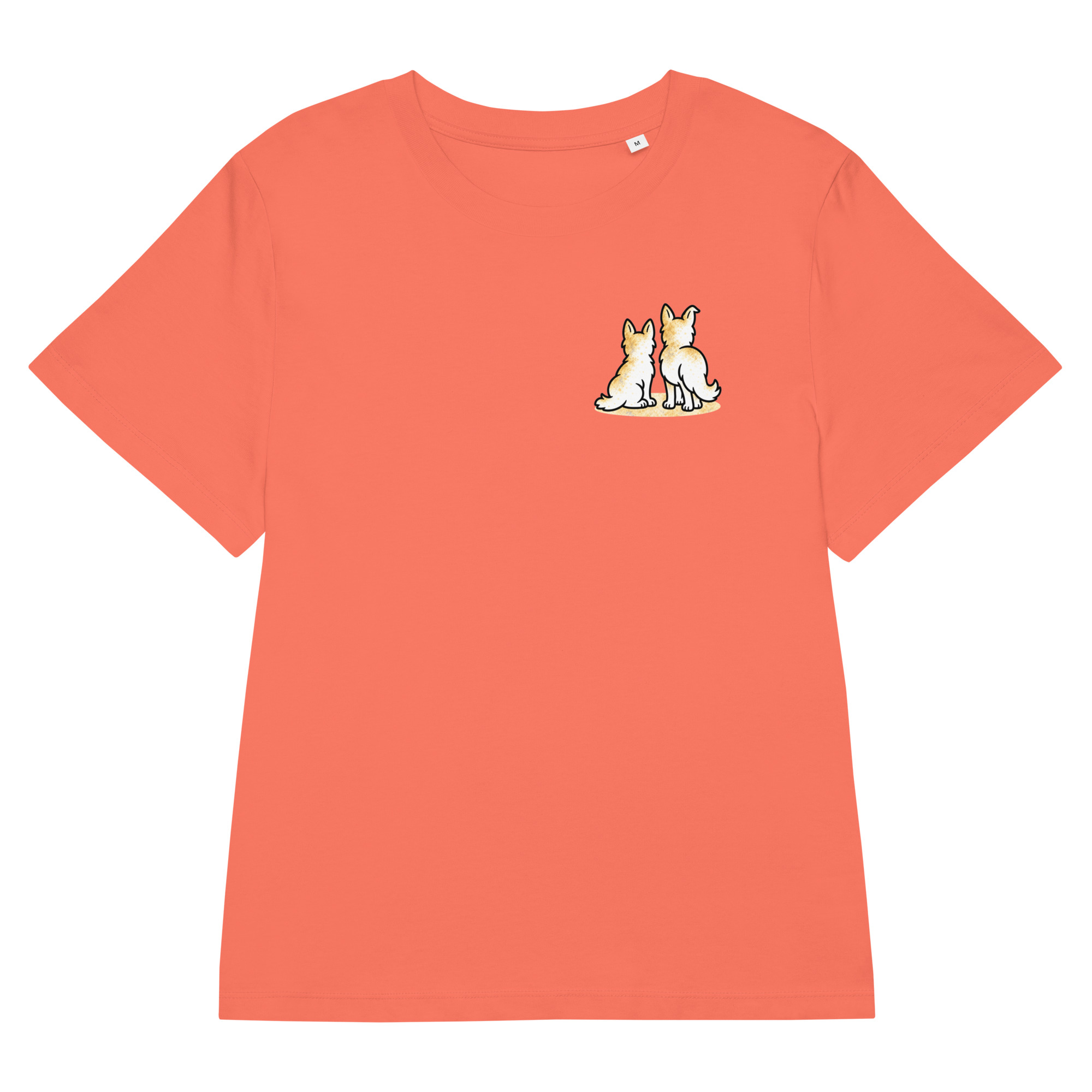 womens-organic-ribbed-neck-stella-muser-t-shirt-fiesta-front-6ade51632f93e.jpg Partnerlook Mama Tochter – Hunde T-Shirt Damen, Luna und Julchen am Fenster, Bio-Baumwolle