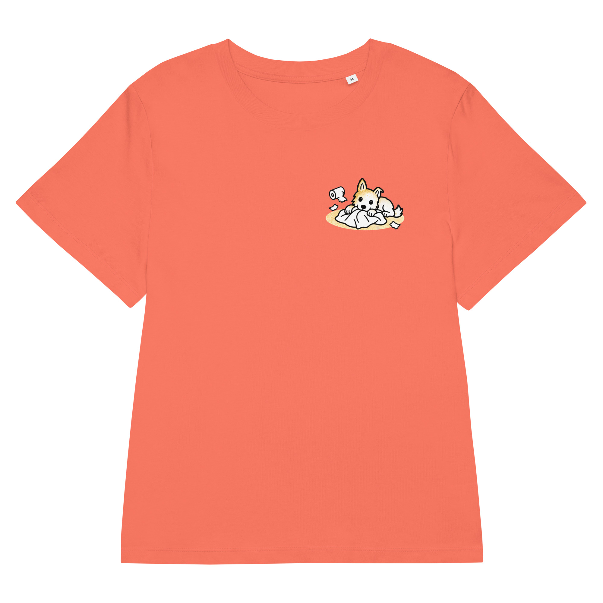 womens-organic-ribbed-neck-stella-muser-t-shirt-fiesta-front-6adf95d9dfc46.jpg Partnerlook Mama Tochter – Hunde T-Shirt Damen, Lunas Papierschlacht, Bio-Baumwolle