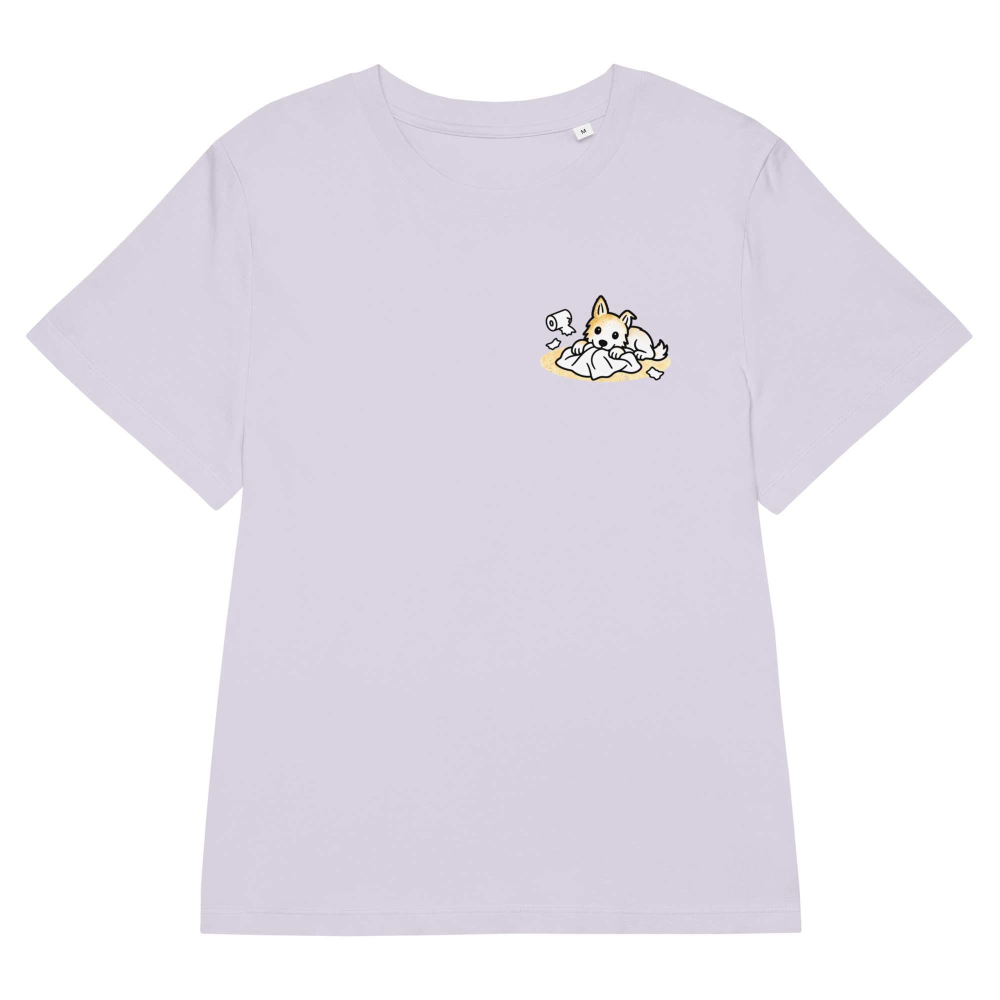 womens-organic-ribbed-neck-stella-muser-t-shirt-lavender-front-6adf95d9e07a0.jpg Partnerlook Mama Tochter – Hunde T-Shirt Damen, Lunas Papierschlacht, Bio-Baumwolle