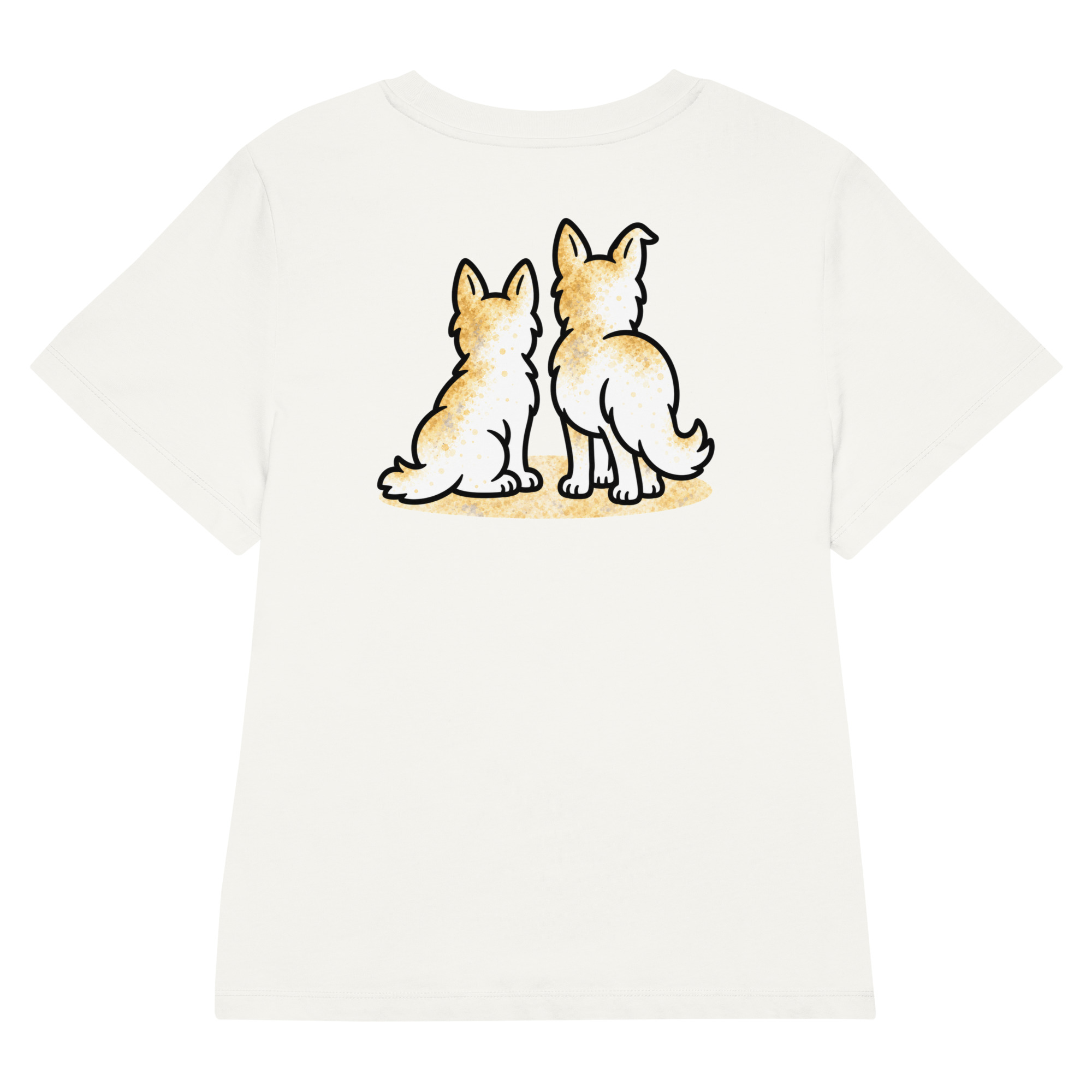 womens-organic-ribbed-neck-stella-muser-t-shirt-off-white-back-6ade516330f44.jpg Partnerlook Mama Tochter – Hunde T-Shirt Damen, Luna und Julchen am Fenster, Bio-Baumwolle
